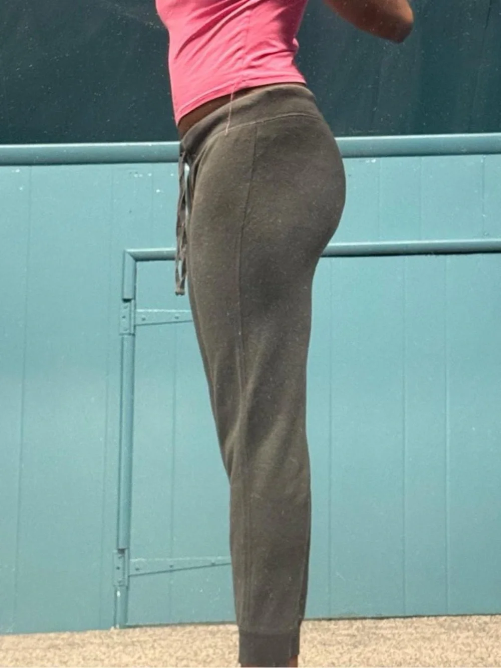 Aeropostale Dark Grey Jogger Sweatpants with Pink Accent